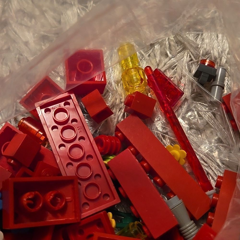 LEGO DUPLO tyco car LOT custom pieces vintage reds as seen colorful bag blocks - Picture 11 of 14